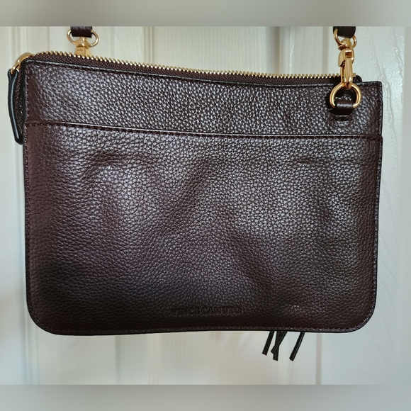 Vince Camuto leather and multi strap cross body bag with braided zipper. NWOT - Picture 4 of 11